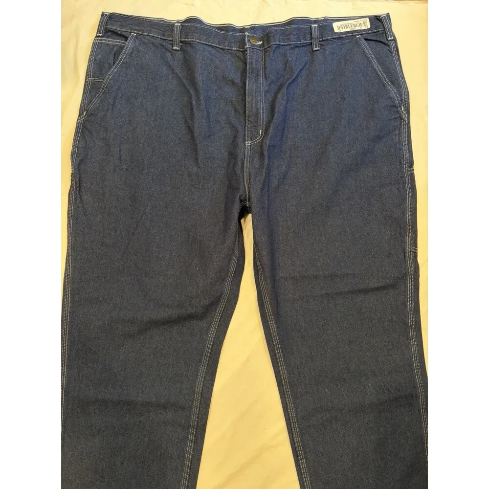 Carhartt Dungaree Fit Jeans Men's 50x32 Blue Dark Wash Work Wear, Comfort